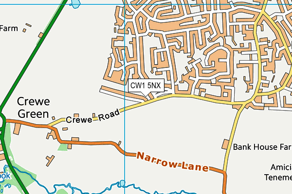CW1 5NX map - OS VectorMap District (Ordnance Survey)