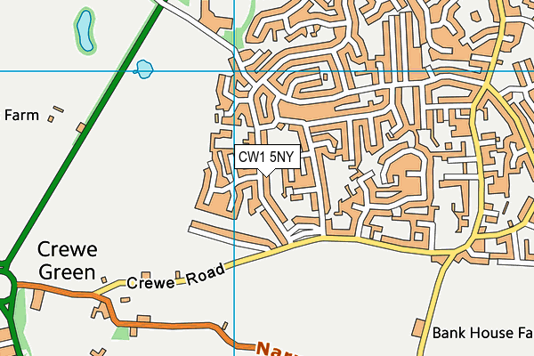 CW1 5NY map - OS VectorMap District (Ordnance Survey)