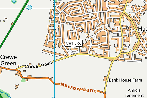 CW1 5PA map - OS VectorMap District (Ordnance Survey)