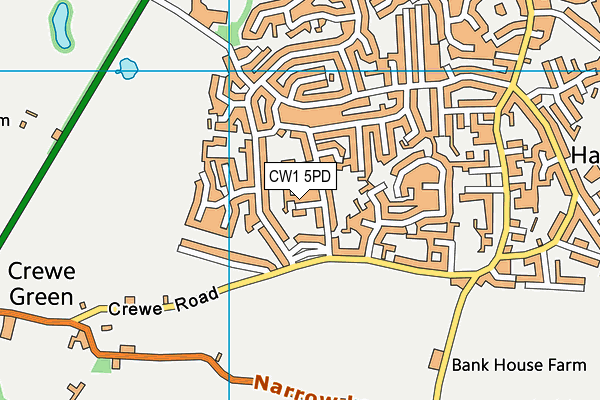 CW1 5PD map - OS VectorMap District (Ordnance Survey)