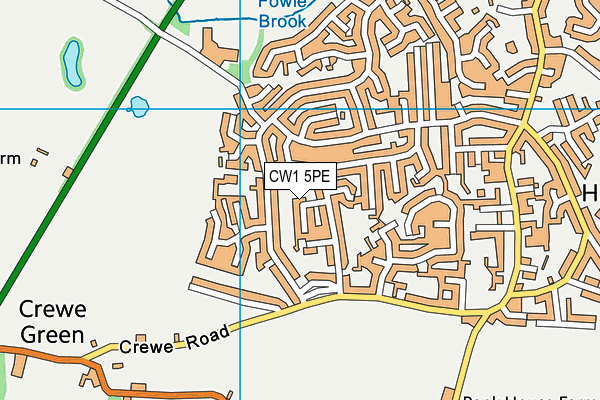 CW1 5PE map - OS VectorMap District (Ordnance Survey)