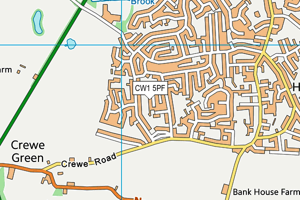CW1 5PF map - OS VectorMap District (Ordnance Survey)