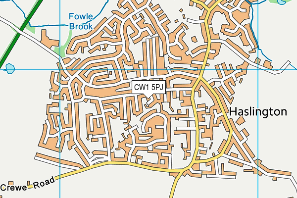 CW1 5PJ map - OS VectorMap District (Ordnance Survey)