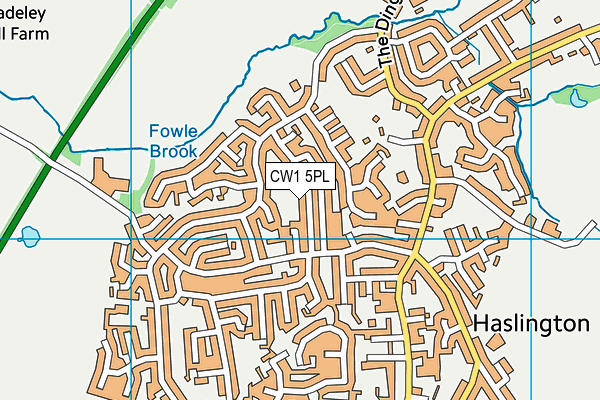 CW1 5PL map - OS VectorMap District (Ordnance Survey)