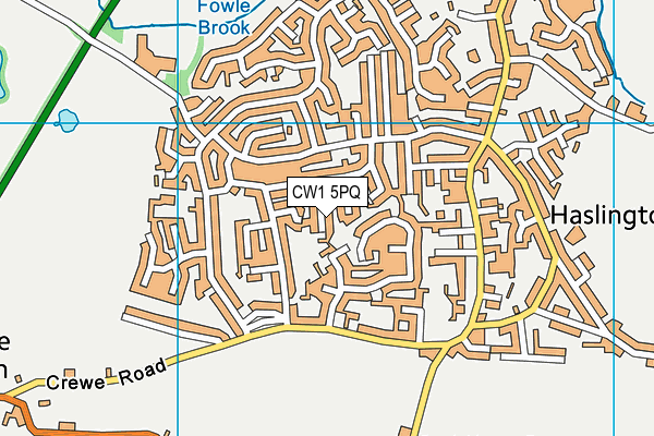 CW1 5PQ map - OS VectorMap District (Ordnance Survey)