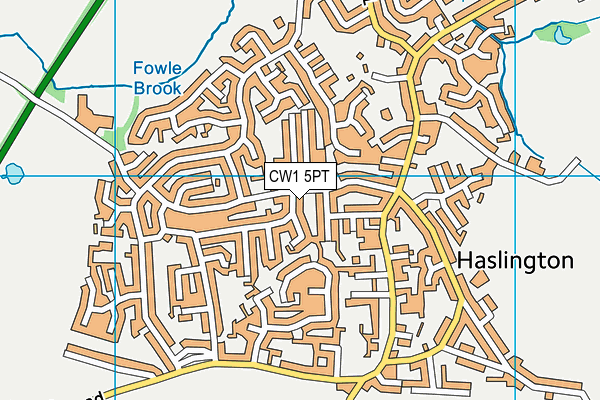 CW1 5PT map - OS VectorMap District (Ordnance Survey)