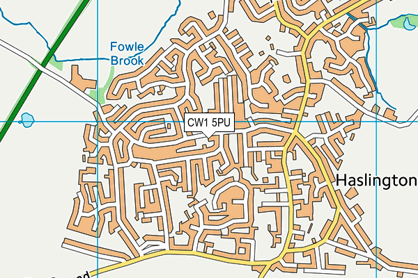CW1 5PU map - OS VectorMap District (Ordnance Survey)