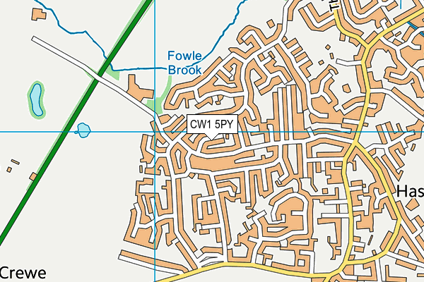 CW1 5PY map - OS VectorMap District (Ordnance Survey)