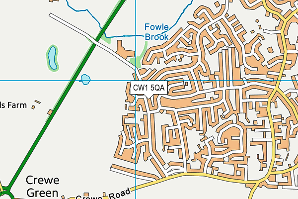 CW1 5QA map - OS VectorMap District (Ordnance Survey)