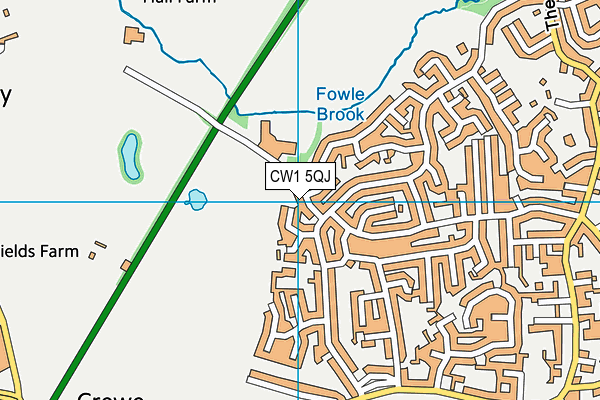 CW1 5QJ map - OS VectorMap District (Ordnance Survey)