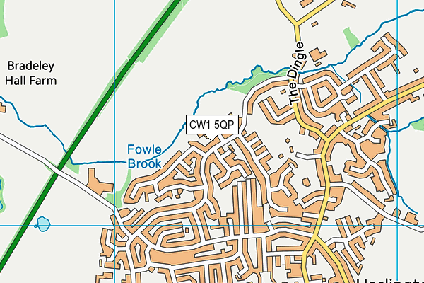 CW1 5QP map - OS VectorMap District (Ordnance Survey)