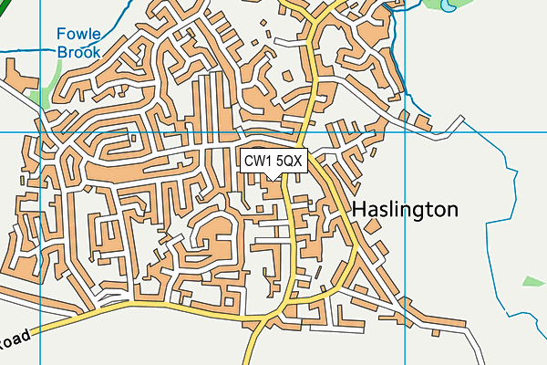 CW1 5QX map - OS VectorMap District (Ordnance Survey)