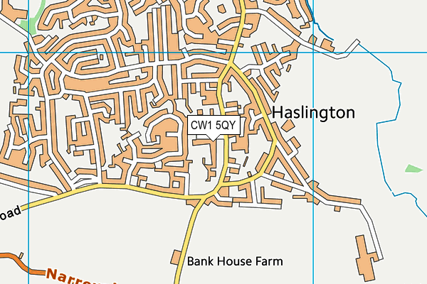 CW1 5QY map - OS VectorMap District (Ordnance Survey)