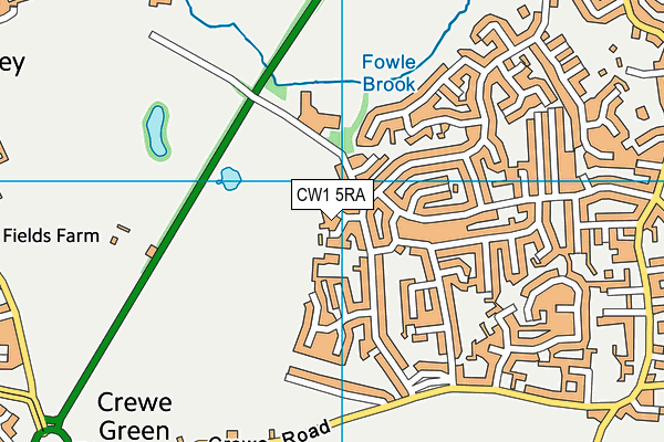 CW1 5RA map - OS VectorMap District (Ordnance Survey)