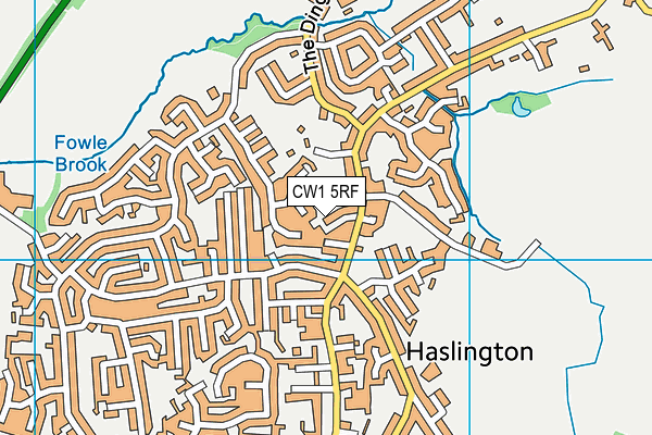 CW1 5RF map - OS VectorMap District (Ordnance Survey)