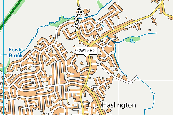 CW1 5RG map - OS VectorMap District (Ordnance Survey)
