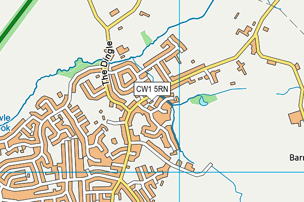CW1 5RN map - OS VectorMap District (Ordnance Survey)