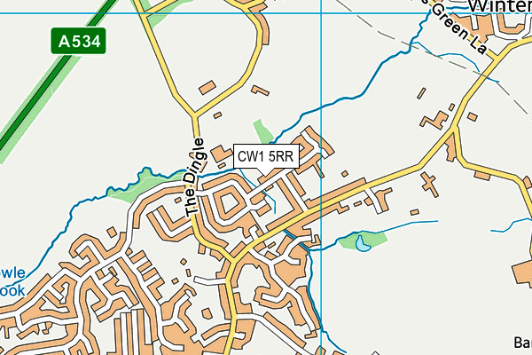 CW1 5RR map - OS VectorMap District (Ordnance Survey)