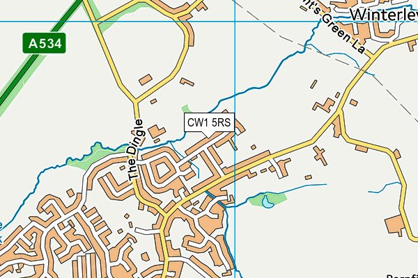CW1 5RS map - OS VectorMap District (Ordnance Survey)