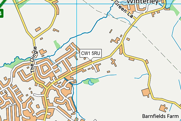 CW1 5RU map - OS VectorMap District (Ordnance Survey)