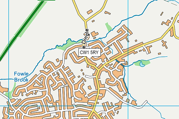 CW1 5RY map - OS VectorMap District (Ordnance Survey)