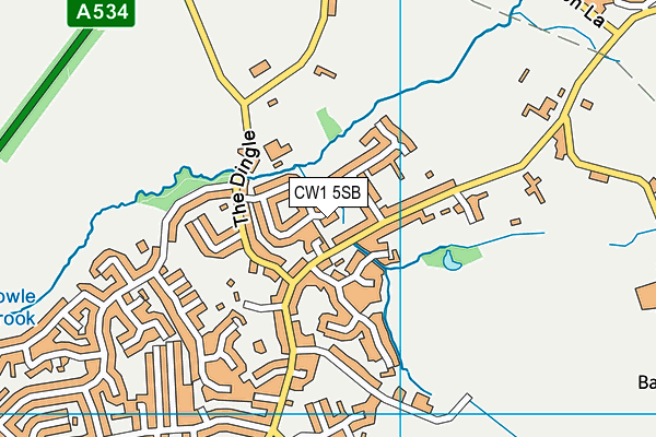 CW1 5SB map - OS VectorMap District (Ordnance Survey)