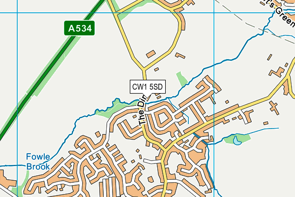 The Dingle Primary School map (CW1 5SD) - OS VectorMap District (Ordnance Survey)