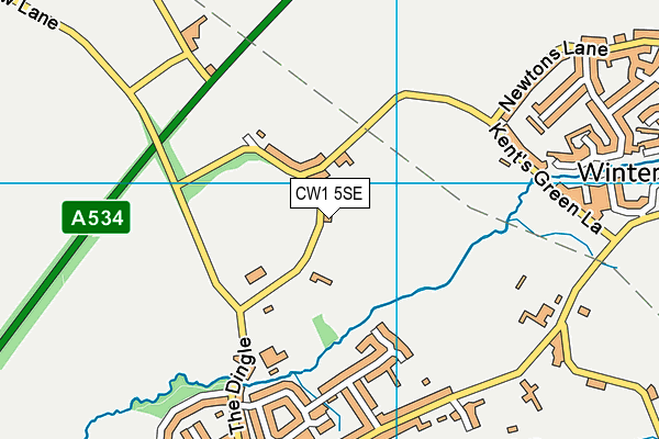 Haslington Playing Fields map (CW1 5SE) - OS VectorMap District (Ordnance Survey)