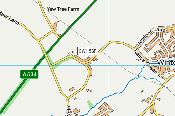 CW1 5SF map - OS VectorMap District (Ordnance Survey)