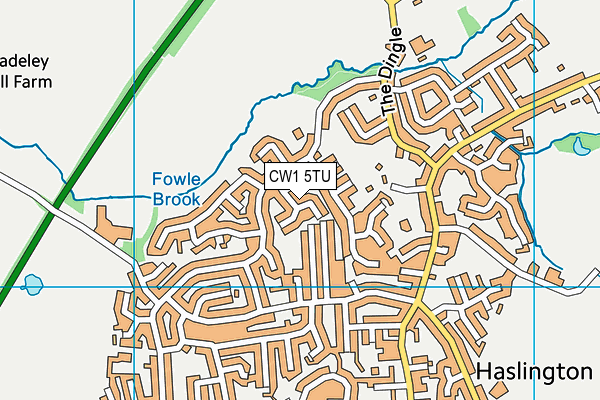 CW1 5TU map - OS VectorMap District (Ordnance Survey)