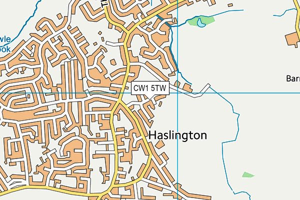 CW1 5TW map - OS VectorMap District (Ordnance Survey)