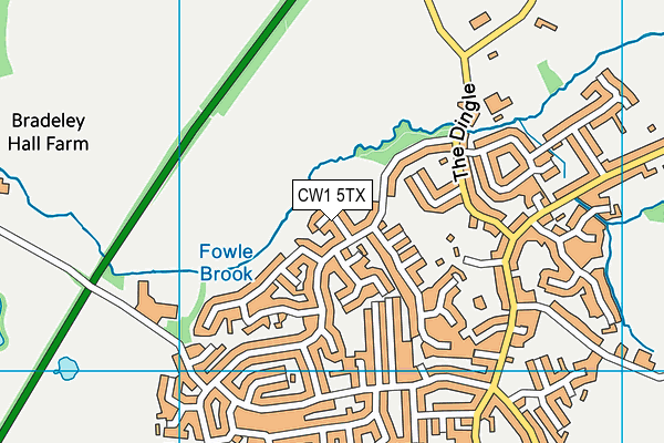 CW1 5TX map - OS VectorMap District (Ordnance Survey)