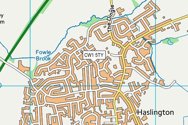 CW1 5TY map - OS VectorMap District (Ordnance Survey)