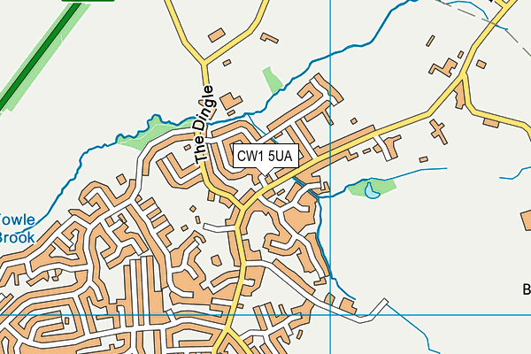 CW1 5UA map - OS VectorMap District (Ordnance Survey)