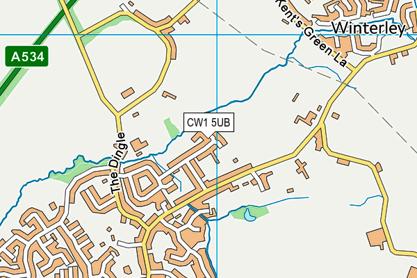 CW1 5UB map - OS VectorMap District (Ordnance Survey)