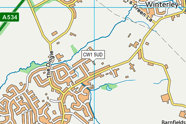 CW1 5UD map - OS VectorMap District (Ordnance Survey)