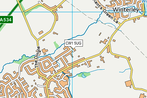 CW1 5UG map - OS VectorMap District (Ordnance Survey)