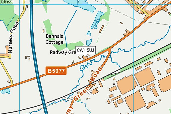 CW1 5UJ map - OS VectorMap District (Ordnance Survey)