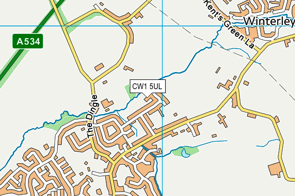 CW1 5UL map - OS VectorMap District (Ordnance Survey)