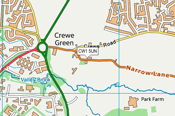 CW1 5UN map - OS VectorMap District (Ordnance Survey)