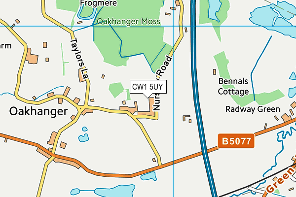 CW1 5UY map - OS VectorMap District (Ordnance Survey)