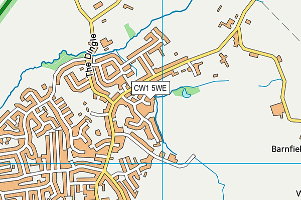 CW1 5WE map - OS VectorMap District (Ordnance Survey)