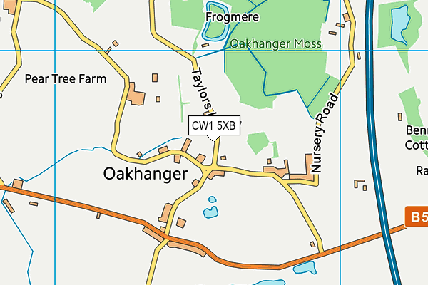 CW1 5XB map - OS VectorMap District (Ordnance Survey)