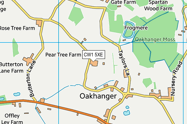 CW1 5XE map - OS VectorMap District (Ordnance Survey)