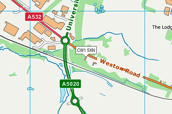 CW1 5XN map - OS VectorMap District (Ordnance Survey)