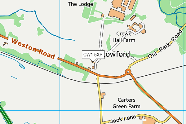 CW1 5XP map - OS VectorMap District (Ordnance Survey)