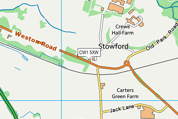 CW1 5XW map - OS VectorMap District (Ordnance Survey)