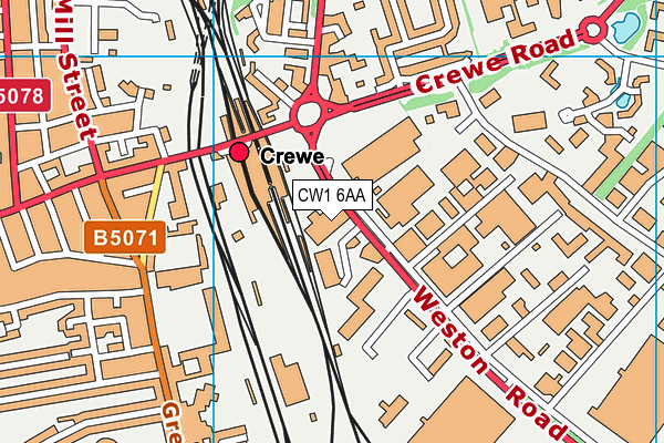 CW1 6AA map - OS VectorMap District (Ordnance Survey)