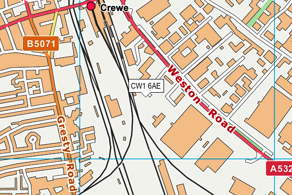 CW1 6AE map - OS VectorMap District (Ordnance Survey)