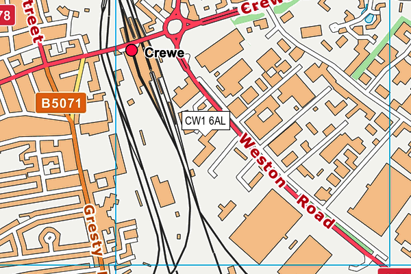 CW1 6AL map - OS VectorMap District (Ordnance Survey)